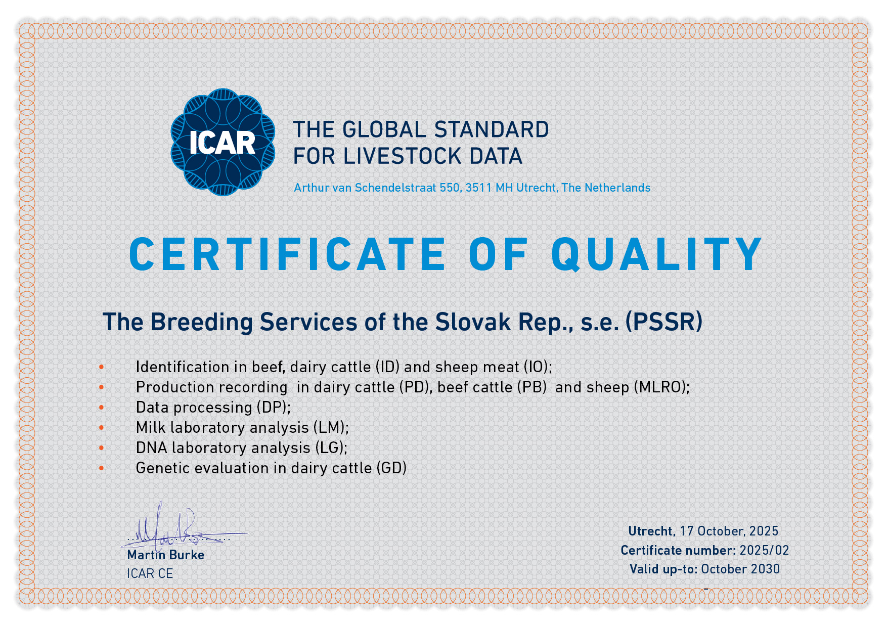 Pečať „Certifikát kvality 2019“